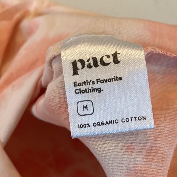 Pact Organic Stretch Tye Dye Groovy Shirt Dress Tie Waist Size Medium - Picture 7 of 7